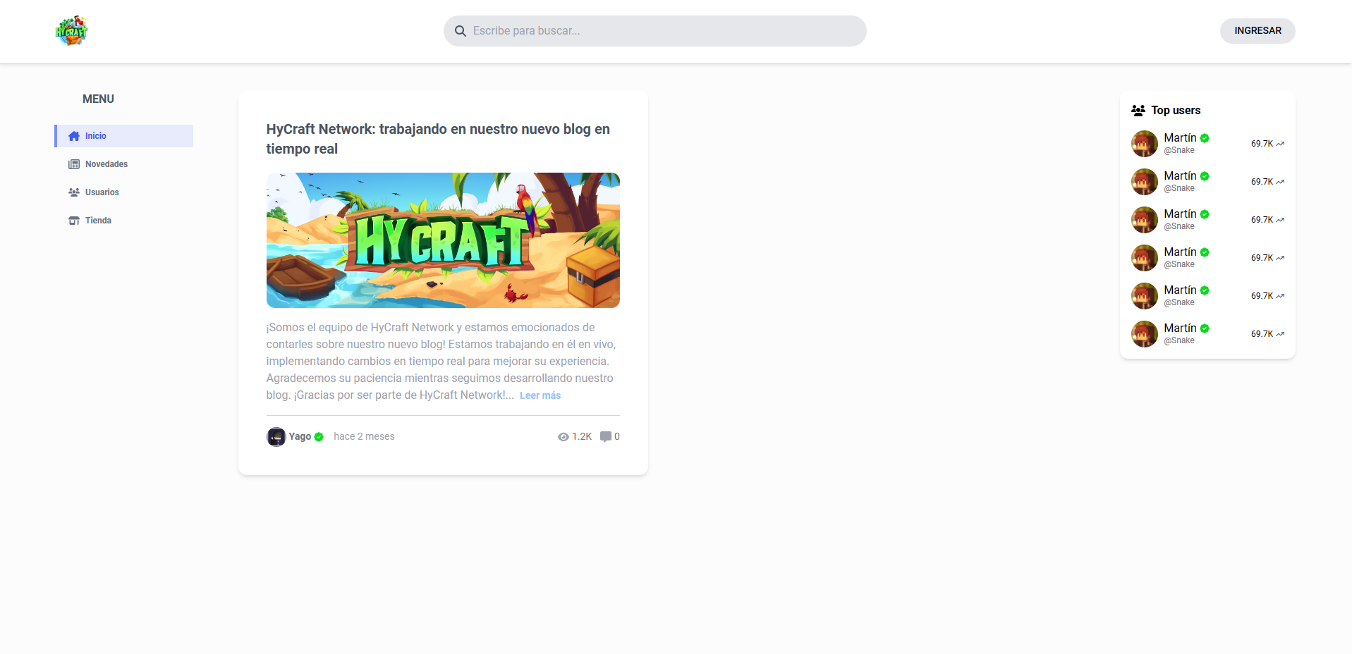 HyCraft Website image